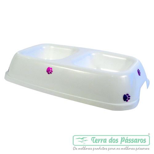 Comedouro Duplo - Patinhas Adesivas - imagem 1