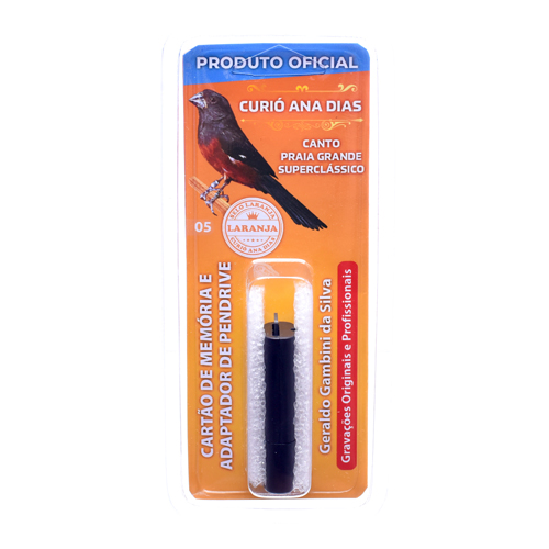 Cartão de Memória com Adaptador para Pendrive Curió Ana Dias - Selo Laranja - imagem 1