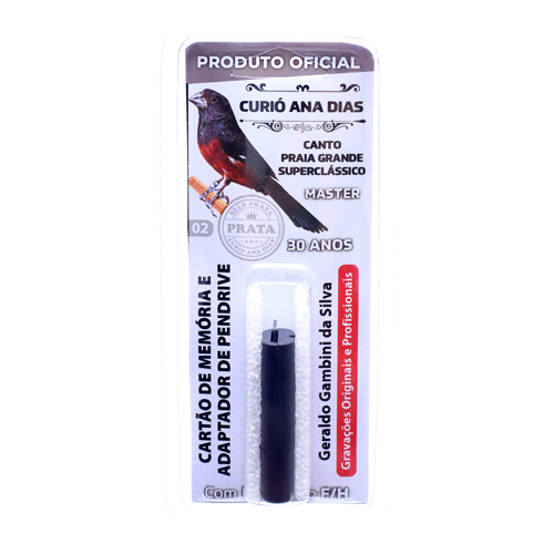 Cartão de Memória com Adp para Pendrive Canto do Curió Ana Dias - Selo Prata Master Com Repetição - imagem 1