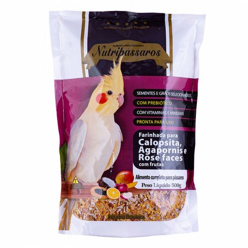 Nutripássaros - Farinhada - Calopsita Agapornis e Rose Faces c/ Frutas - 500g - imagem 1