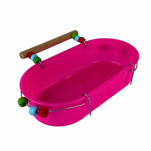 Banheira Grande Cônica Decorada com Poleiro - Rosa - imagem 1
