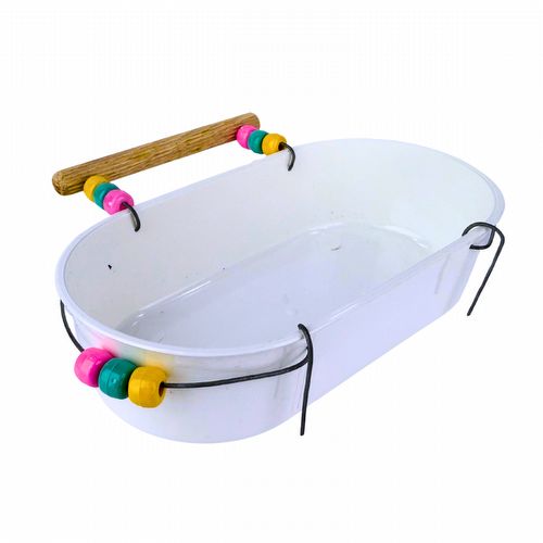 Banheira Grande Cônica Decorada com Poleiro - Branco - imagem 1