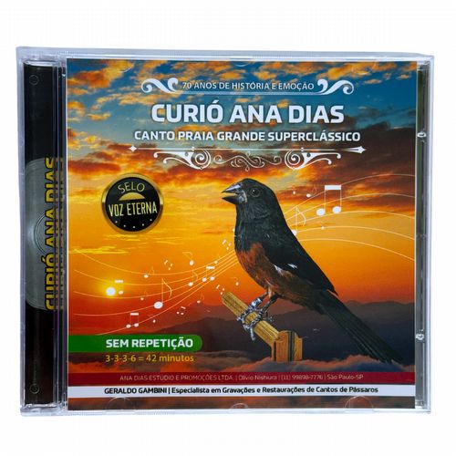 CD Curió Ana Dias - Praia Grande Superclássico - Selo Voz Eterna - Sem Repetição - imagem 1