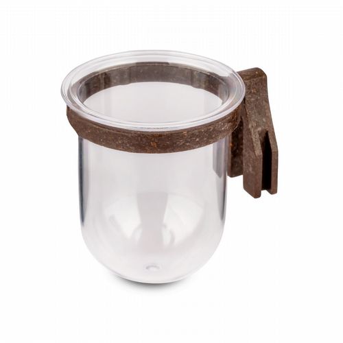Porta Vitamina - Base Alta - Pequeno - Cristal Com Presilha Madeira Escura - 14 ml - imagem 1