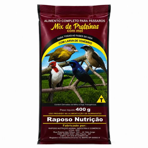 Raposo - Mix de Proteínas com Mel e Larva de Tenébrio - Linha Ouro - 400g - imagem 1