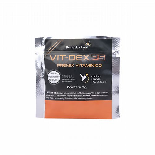 Reino das Aves - Vit-Dex Ps - Premix Vitamínico - 5g - imagem 1