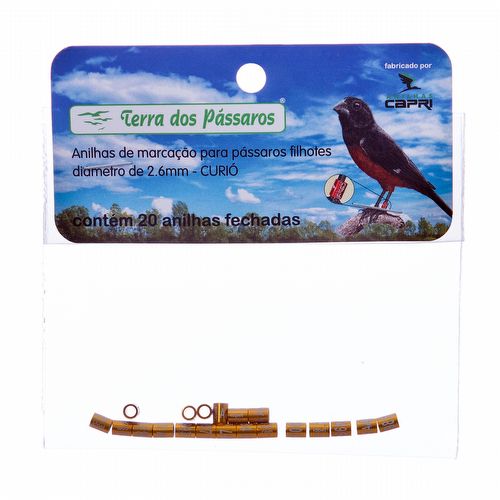 Anilhas Fechadas para Marcação - 2.6 mm - Curió - 20 un. - Dourado - imagem 1