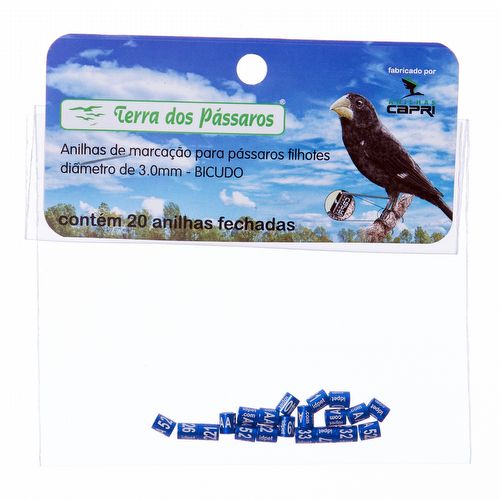 Anilhas Fechadas para Marcação - 3.0 mm - Bicudo - 20 un. - Azul Escuro - imagem 1