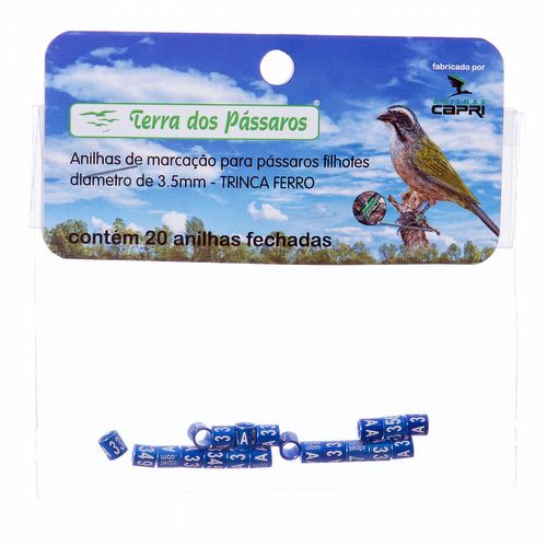 Anilhas Fechadas para Marcação - 3.5 mm - Trinca Ferro - 20 un. - Azul Escuro - imagem 1