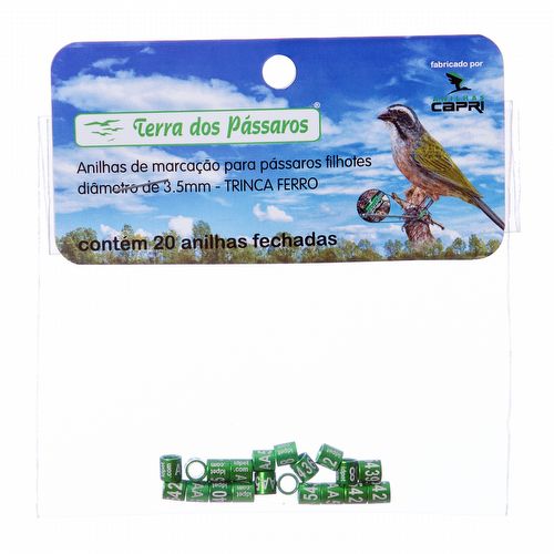 Anilhas Fechadas para Marcação - 3.5 mm - Trinca Ferro - 20 un. - Verde Claro - imagem 1