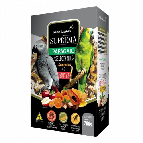 Reino das Aves - Suprema - Papagaio - Sementes e Frutas - 700g - imagem 1