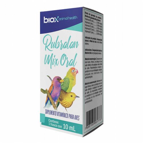 Rubralan Mix Oral para Aves - Biox - Suplemento Vitamínico - 10ml - imagem 1