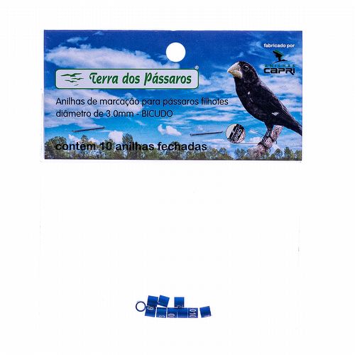 Anilhas Fechadas para Marcação - 3.0 mm - Bicudo - 10 un. - Azul Escuro - imagem 1