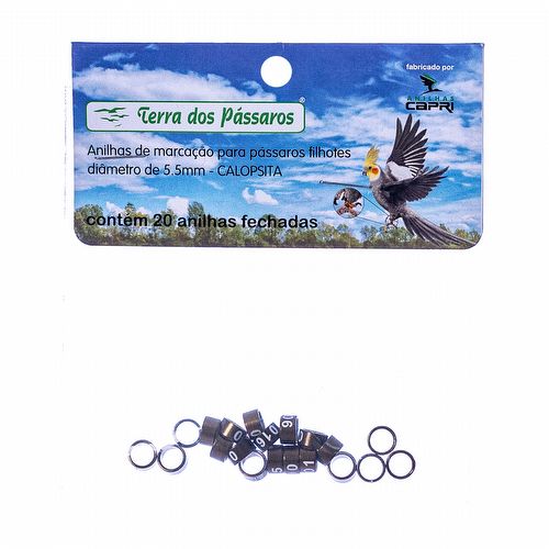Anilhas Fechadas para Marcação - 5.5 mm - Calopsita - Rosela - 20 un. - Bronze Escuro - imagem 1