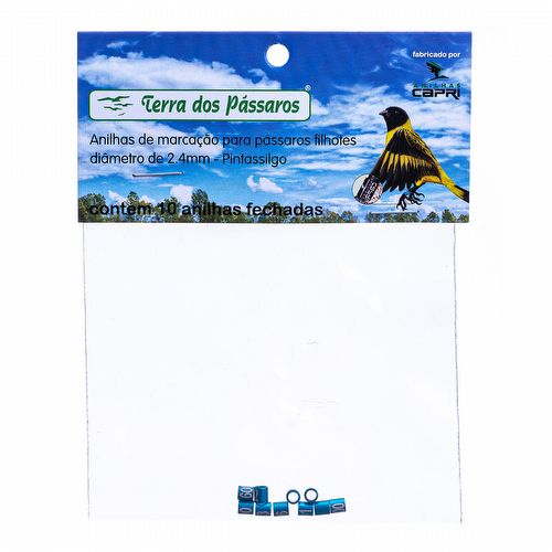 Anilhas Fechadas para Marcação - 2.4 mm - Pintassilgo - 10 un. - Azul Claro - imagem 1