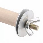 Poleiro para pássaro de madeira e aço inox com tigela dupla - 30 cm - imagem 3
