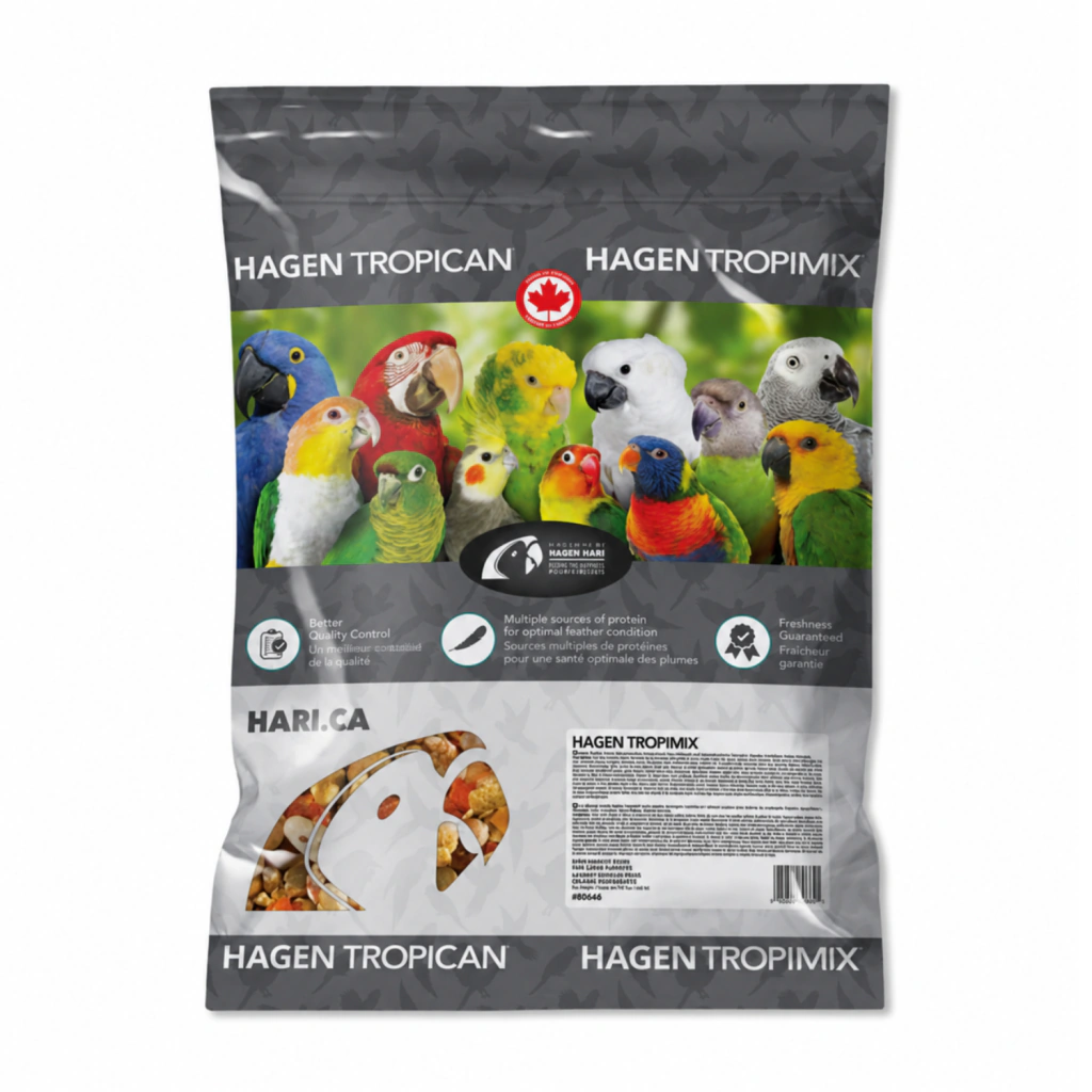 Hari - Tropimix Mistura de Grãos, Frutas Desidratadas, Extrusadas, Sementes para Médios e Grandes Psitacídeos - 9kg 
